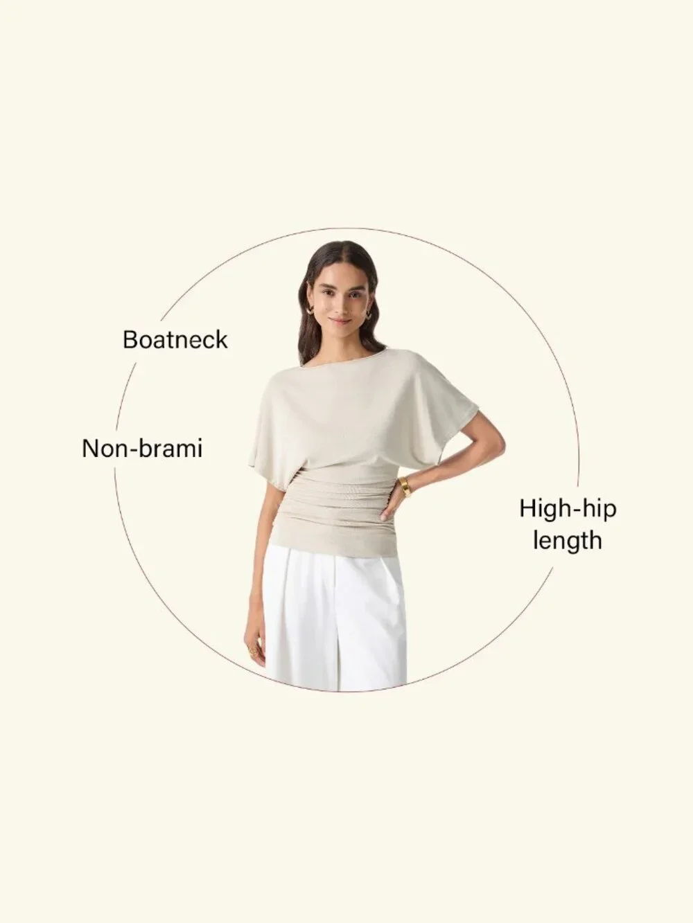NWT OGL Sandwashed Effortless Boatneck Batwing Sleeve Side Ruched Top Jujube Red